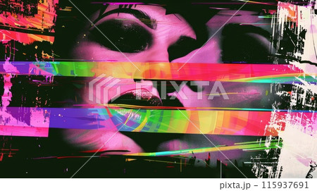 LGBT pride two girls kiss, Y2k art for t-shirts and clothes, lips kiss collage with a negative photocopy effect. Rough brutal elements for 90s vintage design. Ai Generation 115937691