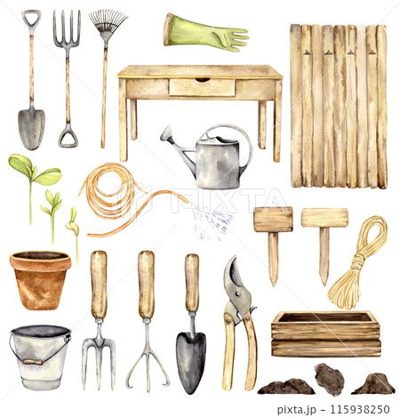 Large watercolor garden set 115938250