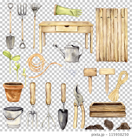 Large watercolor garden set 115938250