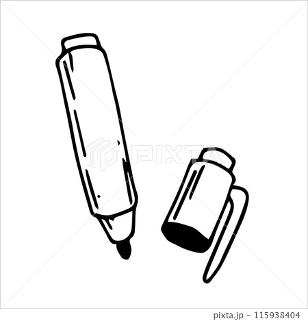 Felt pen. Black and white drawing in sketch style, vintage graphic Felt pen. Black and white drawing in sketch style, vintage graphic 115938404