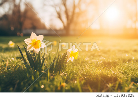 Beautiful cosmos flowers blooming in garden. Neural network AI generated art 115938829