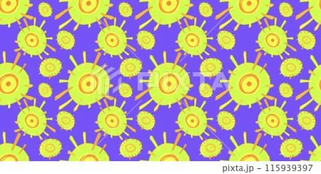 Simple eye monster scary seamless pattern, summer spring, bright vivid colors Simple eye monster scary seamless pattern, summer spring, bright vivid colors 115939397