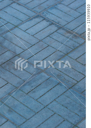 Blue Paving Slabs Floor Surface Street Texture City Background Tile Mosaic Urban Stone 115939910