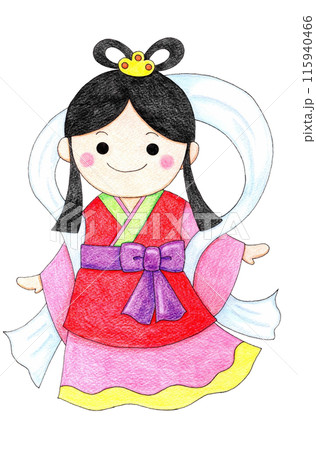 七夕まつり かわいい織姫さま 七夕まつり かわいい織姫さま 115940466