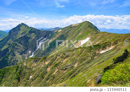 谷川岳天神尾根より望むオジカ沢の頭・ぐんま県境稜線トレイル 115940511