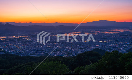 西蔵王公園展望広場・夕景 115940690