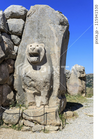 ハットゥシャシュ遺跡　ライオン門のライオン像 115941530