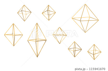 北欧の伝統的なオーナメント ヒンメリ 八面体のバリエーション 水彩タッチイラスト 北欧の伝統的なオーナメント ヒンメリ 八面体のバリエーション 水彩タッチイラスト 115941870