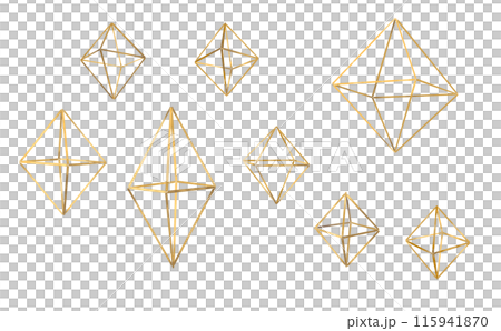 北欧の伝統的なオーナメント ヒンメリ 八面体のバリエーション 水彩タッチイラスト 北欧の伝統的なオーナメント ヒンメリ 八面体のバリエーション 水彩タッチイラスト 115941870