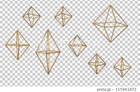 Traditional Scandinavian ornament Himmeli Octahedron variation Illustration with outline 115941872