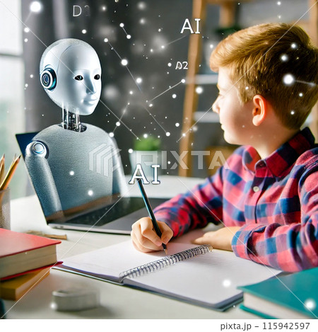 AIを活用した夏休みの宿題 - 学生とオンライン学習 115942597