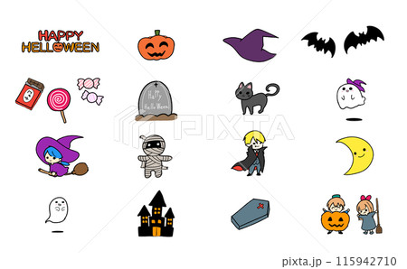 可愛いハロウィンイラスト 115942710