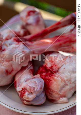 生肉の犬の餌　ゲンコツ 115943645