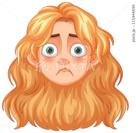 Surprised Expression with Long Hair Surprised Expression with Long Hair 115944690
