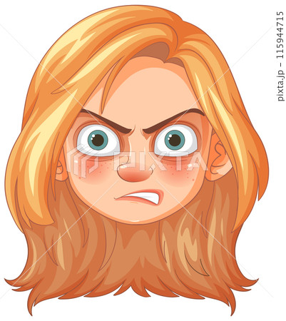 Angry Expression Vector Illustrationのイラスト素材 [115944715] - PIXTA