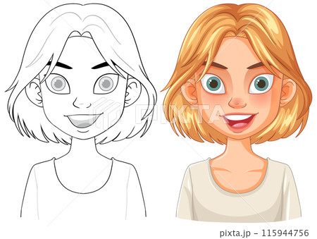 Smiling Girl Vector Illustration Smiling Girl Vector Illustration 115944756