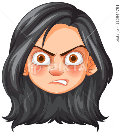 Angry Expression Vector Illustration 115944791