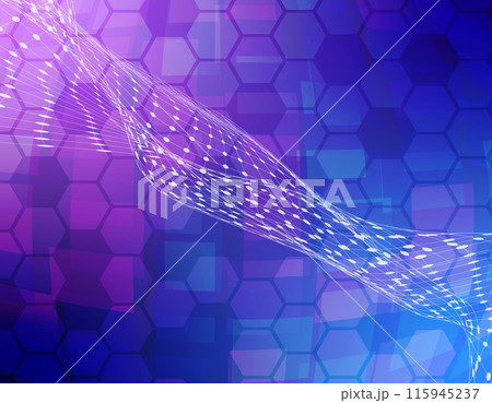 イラスト素材: テクノロジー　サイバー空間　背景素材　紫　3 115945237