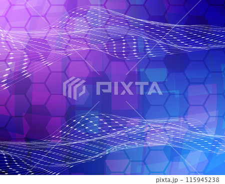 イラスト素材: テクノロジー　サイバー空間　背景素材　紫　4 115945238