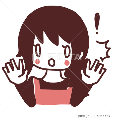 驚いている主婦のイラスト 115945325