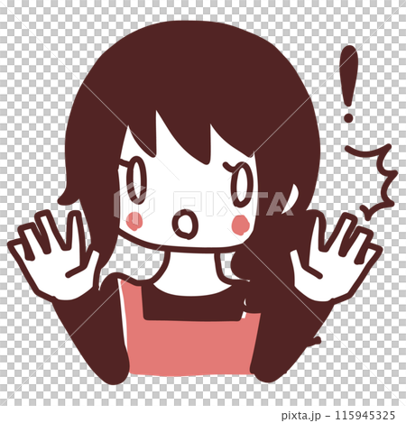 驚いている主婦のイラスト 115945325