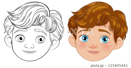 Smiling Boy Character Illustration Smiling Boy Character Illustration 115945441