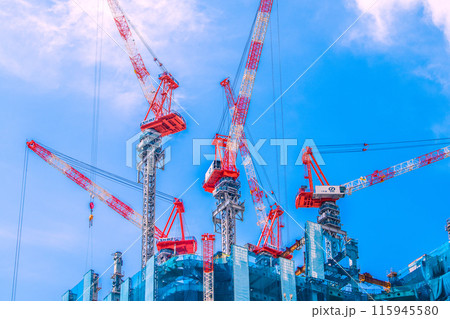 日本の東京都市景観 朝。日本橋一丁目の再開発事業などを望む＝5月30日 115945580