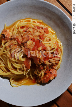ツナとトマトのパスタ 115946081