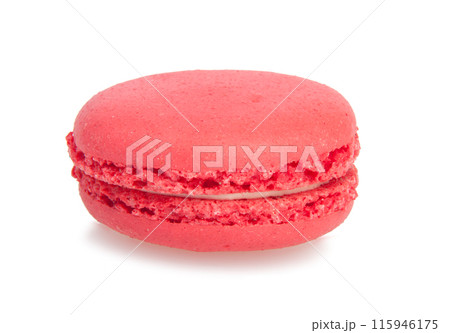 pink macaron isolated on white background cutout 115946175