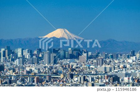 富士山と大都会東京 富士山と大都会東京 115946186