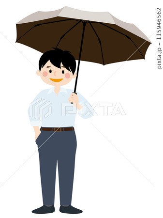 日傘を差すビジネスマンのベクターイラスト 日傘を差すビジネスマンのベクターイラスト 115946562