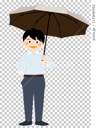 日傘を差すビジネスマンのベクターイラスト 日傘を差すビジネスマンのベクターイラスト 115946562