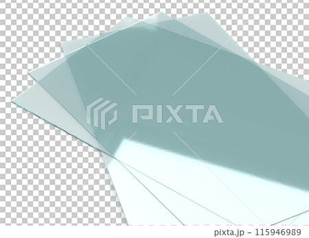 3Dソフトで作成した板ガラスの写真 115946989