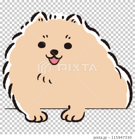 ひょこっと覗いている犬の手描きイラスト ひょこっと覗いている犬の手描きイラスト 115947330