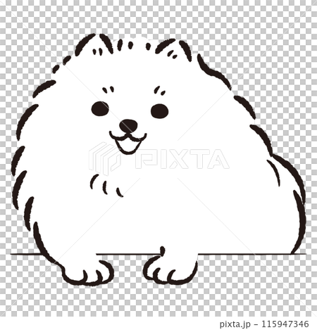 一隻狗向外張望的手繪插圖 115947346