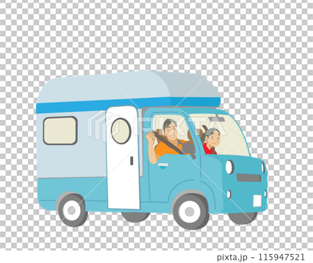 一家人享受駕車樂趣的插圖 115947521