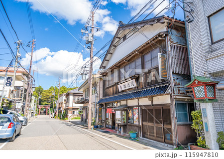 越後一宮 彌彦神社 神社通り 町並み 越後一宮 彌彦神社 神社通り 町並み 115947810