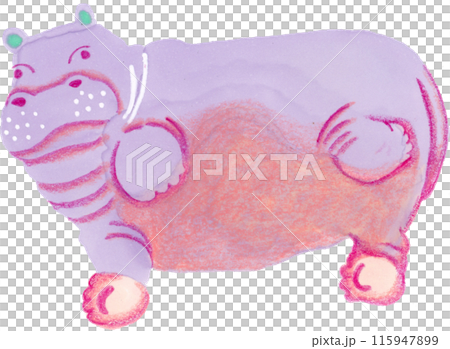 カバの手描き風イラスト カバの手描き風イラスト 115947899