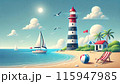 静かな海岸の休日 115947985