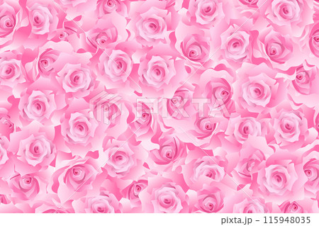 隙間なく敷き詰められたピンクの薔薇のイラスト素材 [115948035] - PIXTA