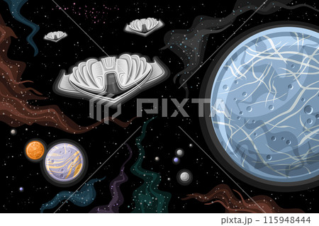 Vector card with Alien Spaceship Armada 115948444