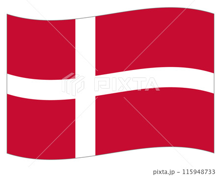 世界の国旗　デンマークの旗 115948733