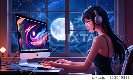 PCで作業している女性 PCで作業している女性 115949311