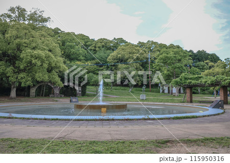 May 13 2024 the fountain square at Inasa yama Park, japan 115950316