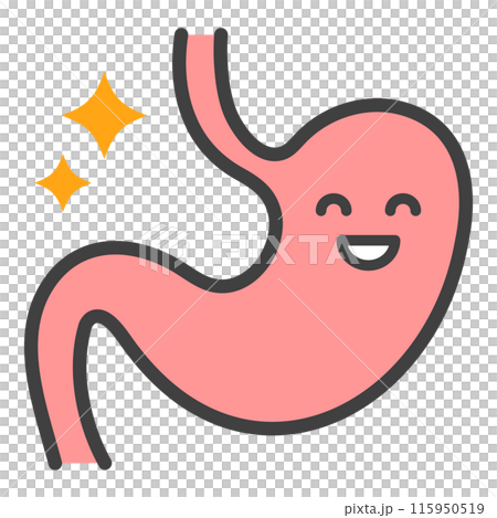 健康和健康的胃的圖標說明 健康和健康的胃的圖標說明 115950519