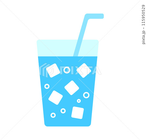 冷たい飲み物　炭酸水のアイコンイラスト 115950529