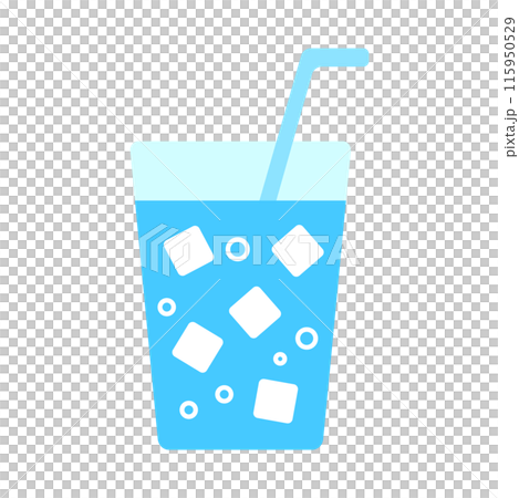 冷たい飲み物　炭酸水のアイコンイラスト 115950529