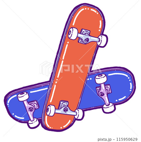 2つのスケートボードのイラスト 115950629