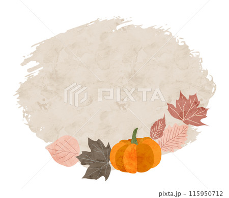 秋の水彩風フレーム 115950712