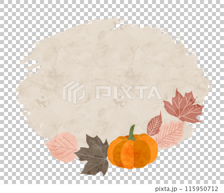 秋の水彩風フレーム 115950712